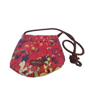 SakRoots by Sak  Crossbody Purse red  and blue floral print One Size